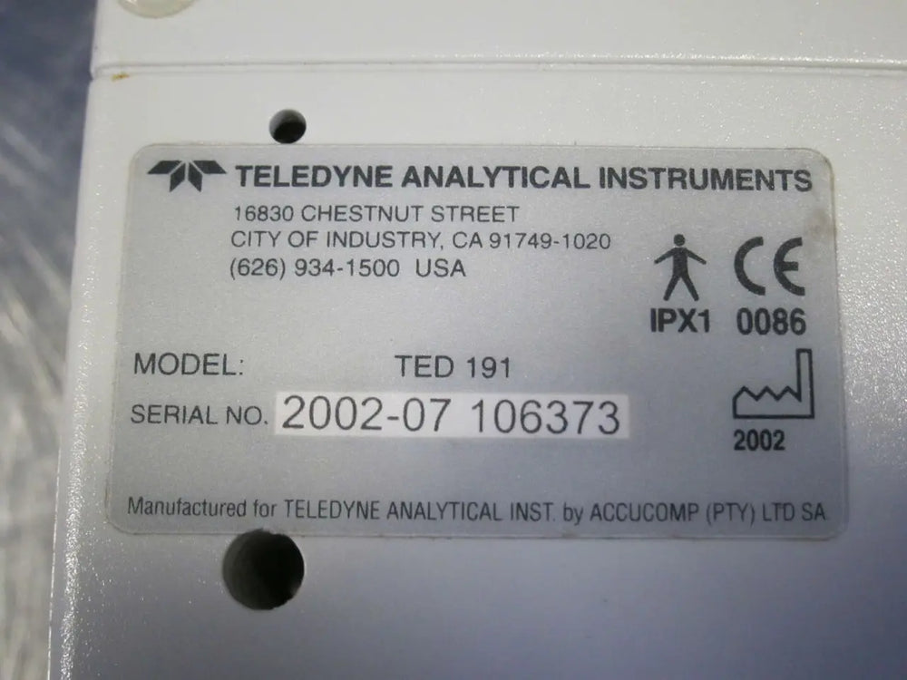 
                  
                    Teledyne TED 191 Oxygen Monitor
                  
                