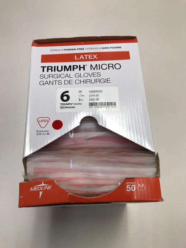 Medline MSG2360 Triumph Micro Surgical Gloves Size 6 | KeeboMed