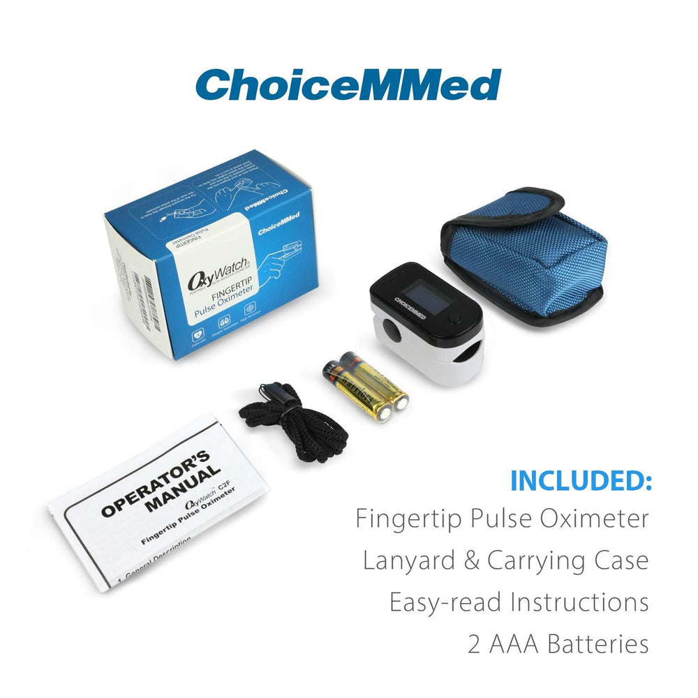 
                  
                    CHOICEMMED Black Dual Color OLED Finger Pulse Oximeter - Blood Oxygen Saturation
                  
                