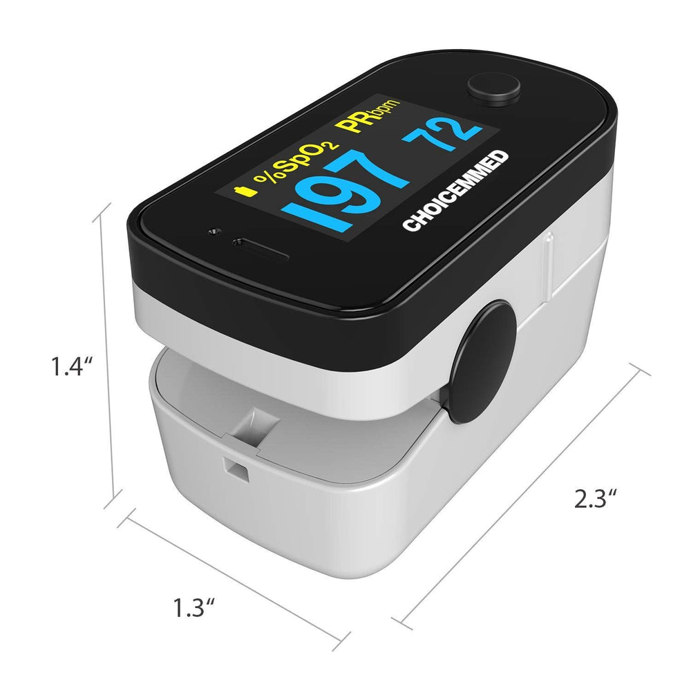 
                  
                    CHOICEMMED Black Dual Color OLED Finger Pulse Oximeter - Blood Oxygen Saturation
                  
                