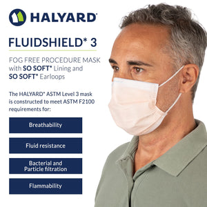 
                  
                    HALYARD FLUIDSHIELD 3 Fog-Free Procedure Mask w/SO SOFT Lining and SO SOFT Earlo
                  
                