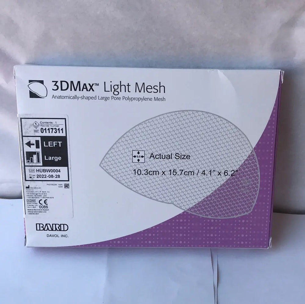Anatomically-shaped Large Pore Polypropylene Mesh 4.1" x 6.2"