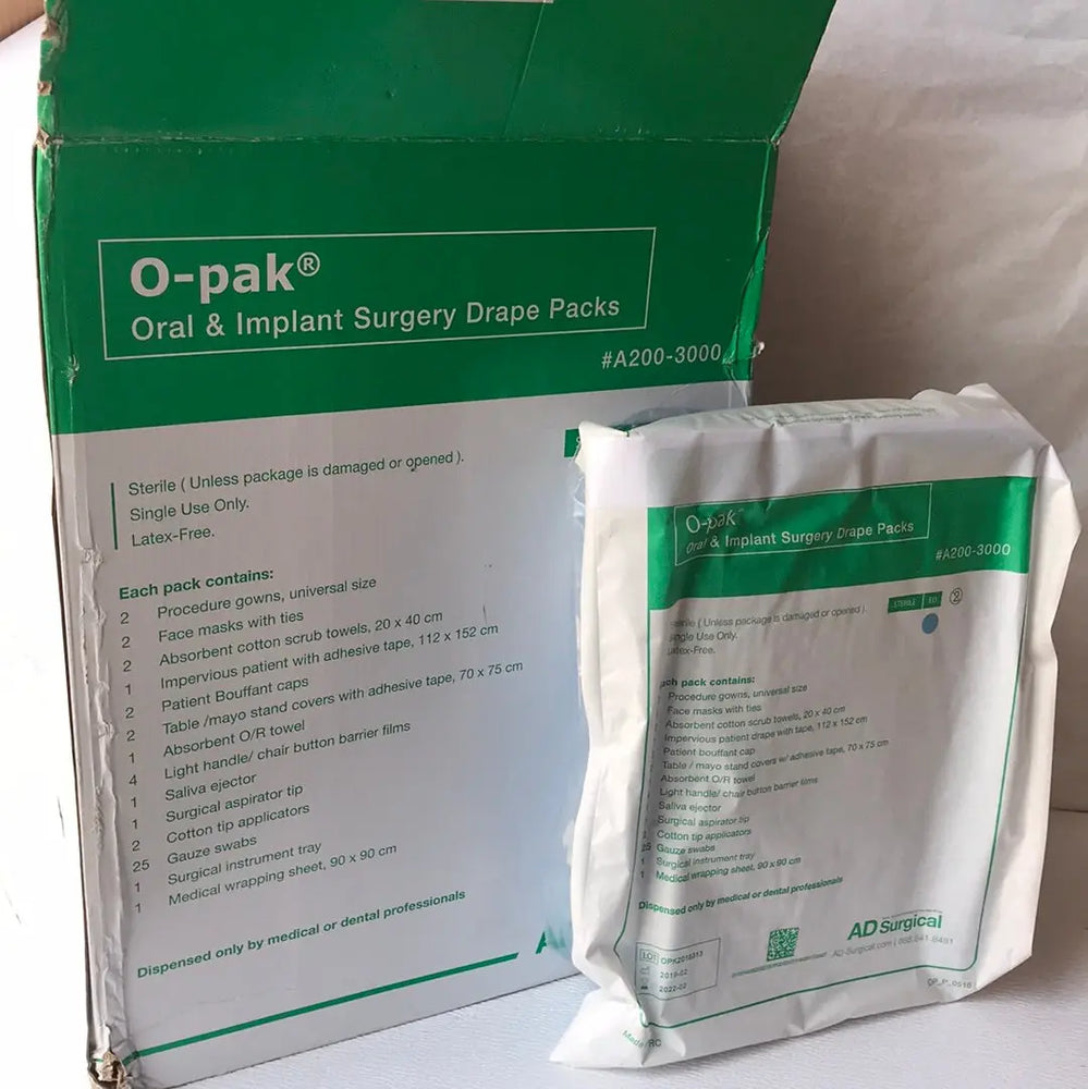 
                  
                    AD Surgical #A200-3000 O-Pak® Sterile Oral Surgery Drape Packs, Box of 6 | KeeboMed Medical Dental Supplies 
                  
                