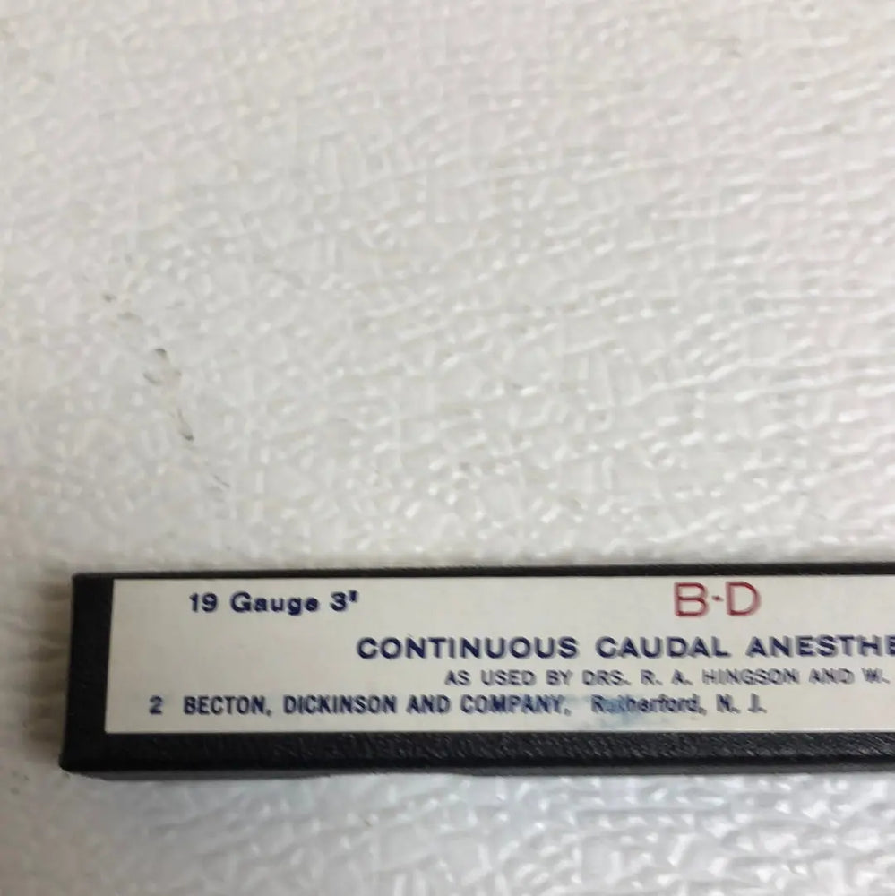 
                  
                    B-D Continuous Caudal Anesthesia Needle 19 Gauge 3”
                  
                