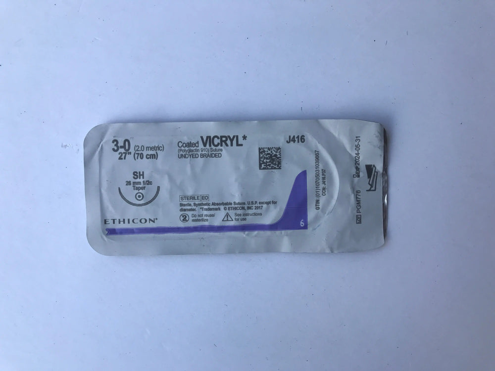 ETHICON J416 Coated VICRYL Suture 3-0  27” Sterile, Synthetic Absorbable Suture | KeeboMed 