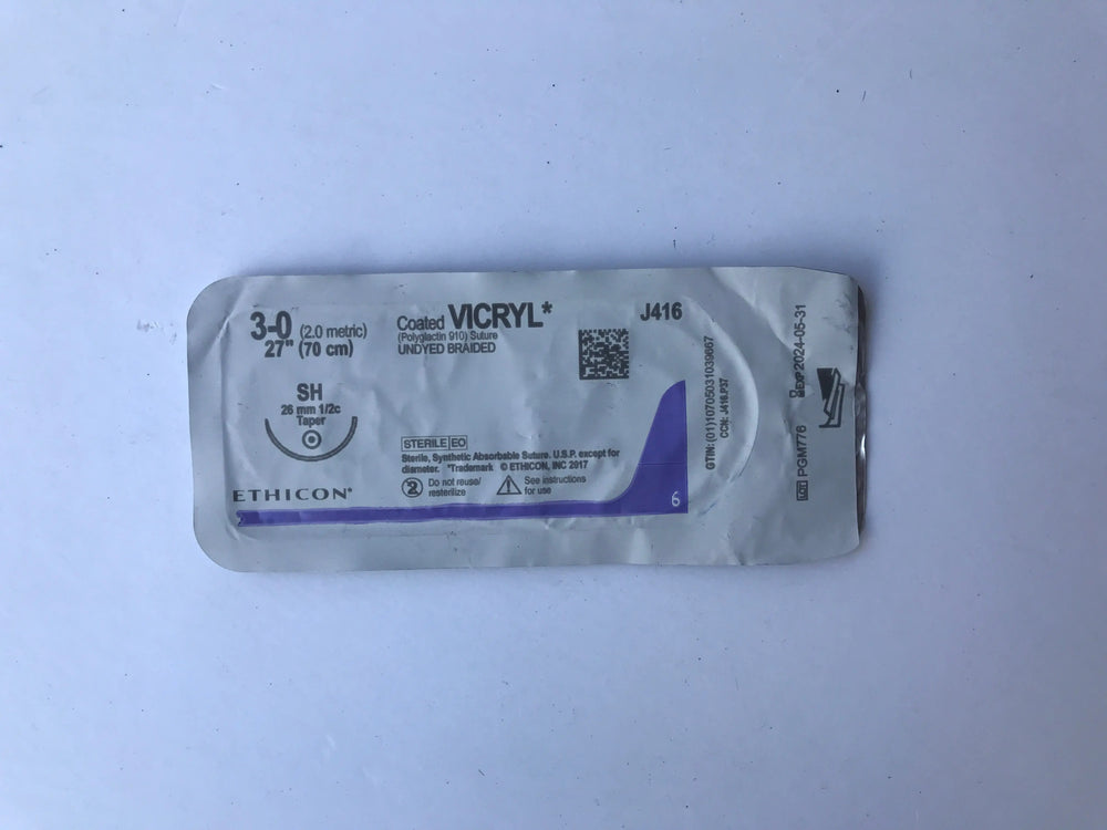 ETHICON J416 Coated VICRYL Suture 3-0  27” Sterile, Synthetic Absorbable Suture | KeeboMed 
