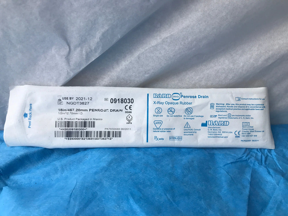 Bard 0918030 Davol Penrose Drain X-Ray Opaque Rubber 18in | KeeboMed