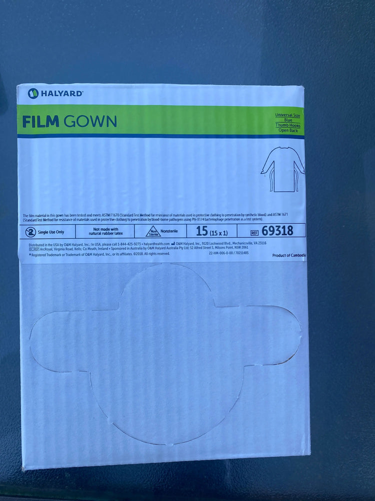 Halyard Film Gown 69318 box of 15