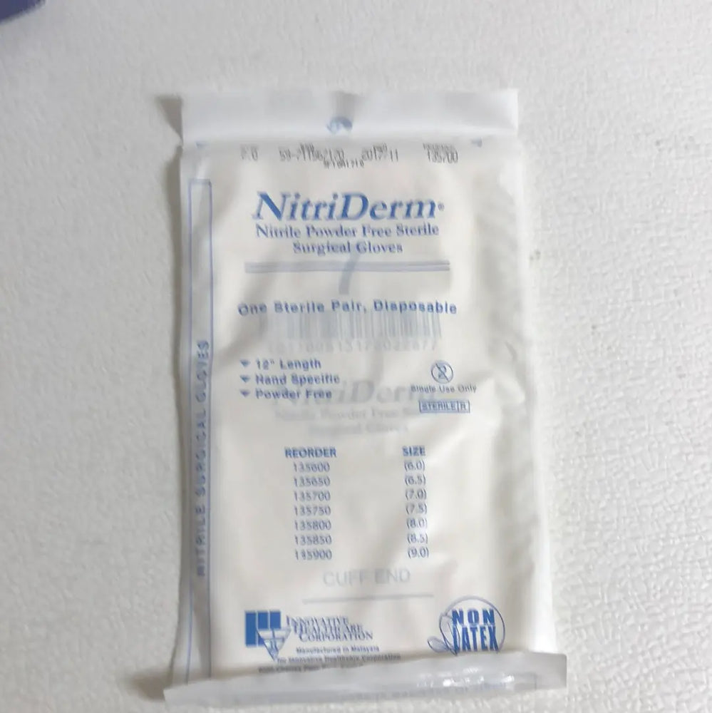 
                  
                    NitriDerm Nitrile Powder Free Sterile Surgical Gloves 7
                  
                