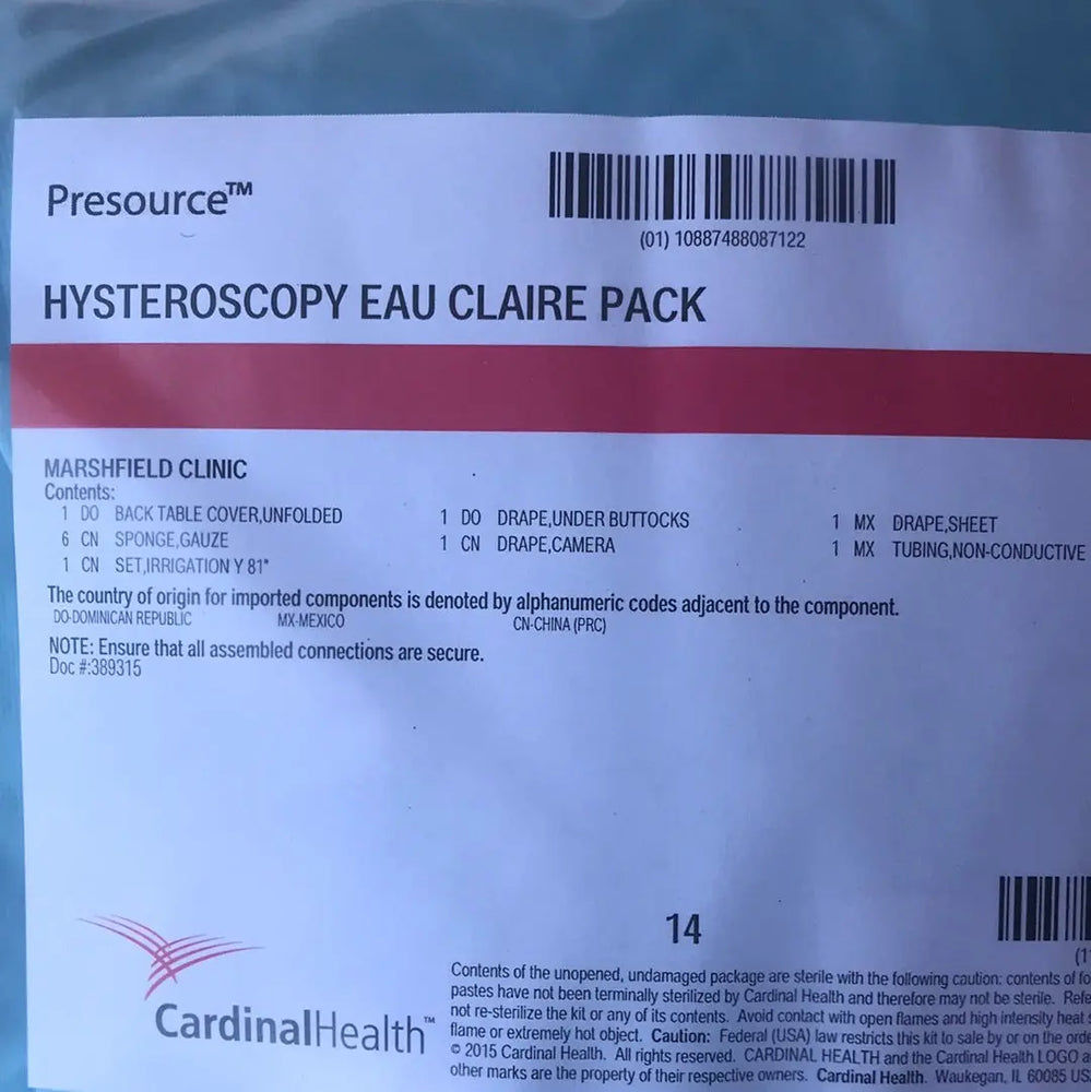 
                  
                    Cardinal Health SMACNHYECA Presource Hysteroscopy Eau Claire Pack | KeeboMed
                  
                