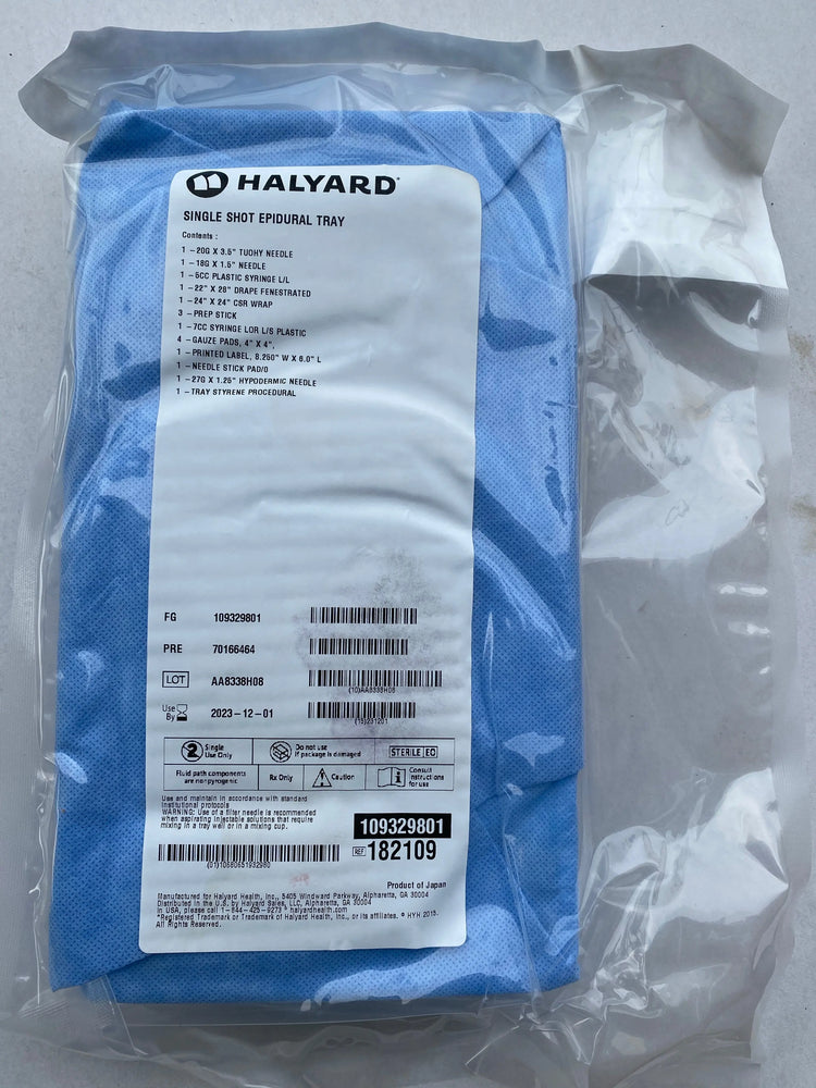 Halyard Single Shot Epidural Tray 182109 | KeeboMed