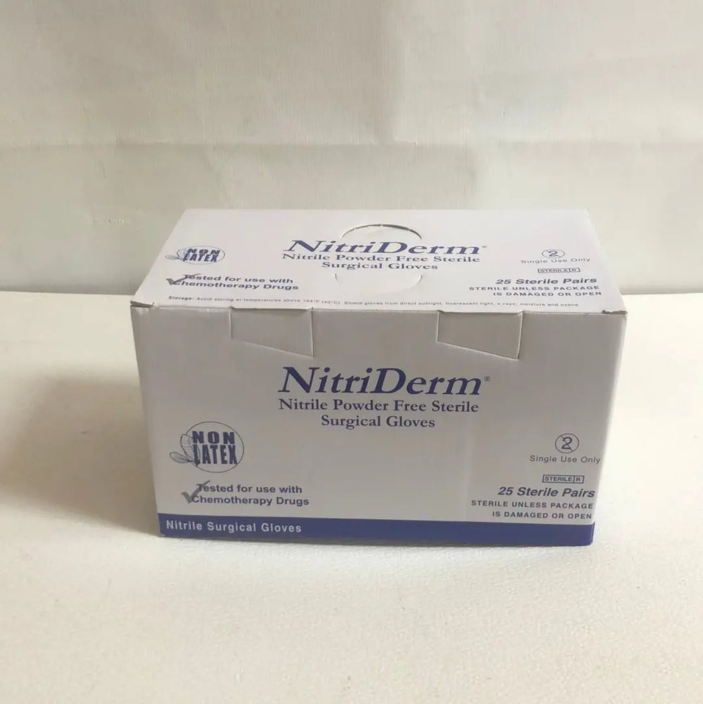 NitriDerm Nitrile Powder Free Sterile Surgical Gloves 7 1/2
