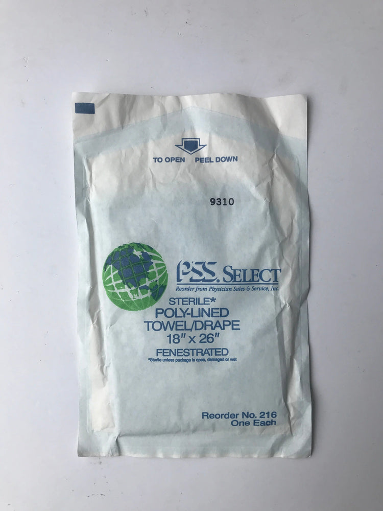 PSS. Select Sterile Poly-Lined Towel/Drape 18”X26” Reorder # 216 | KeeboMed Medical Disposable Products