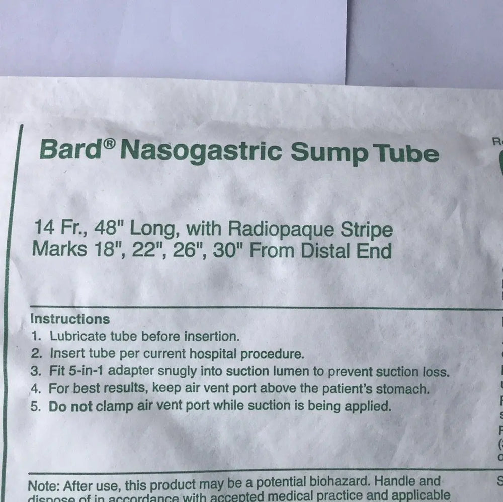 
                  
                    Bard 0042140 Nasogastric Sump Tube 14 Fr. 48" | KeeboMed 
                  
                