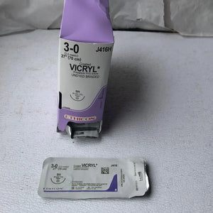 
                  
                    Ethicon J416 3-0 27” Coated Vicryl Undyed Braided, 26mm 1/2c Taper, Sterile Synthetic Absorbable Suture | KeeboMed Medical Disposables
                  
                