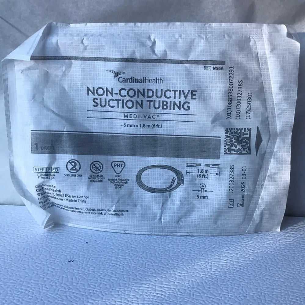 Cardinal Health N56A Non-Conduction Suction Tubing Med-Vac 5mm x 1.8m | KeeboMed