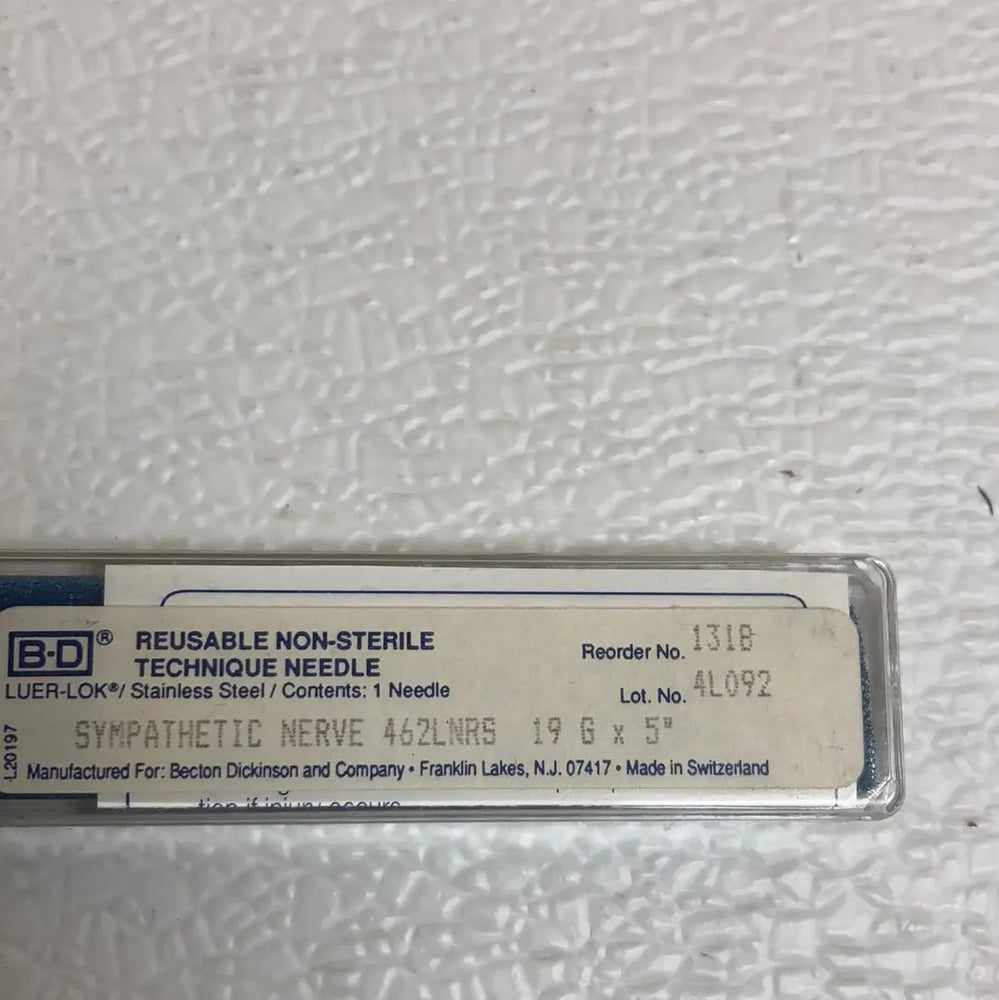 
                  
                    BD Sympathetic Nerve 462LNRS Needle 19 G x 5" | KeeboMed Surgical Needles
                  
                