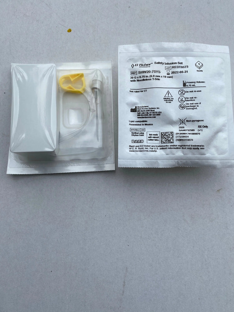 EZ Huber Safety Infusion Set SHW20-75YS Box of 25 | KeeboMed