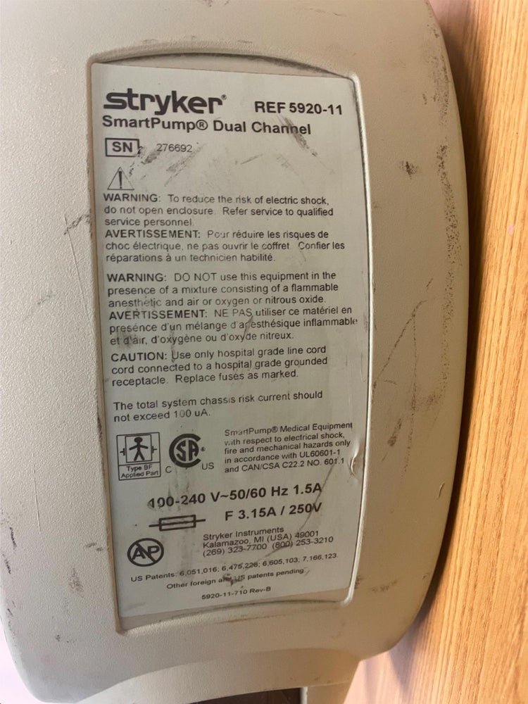 
                  
                    Stryker InstruMed SmartPump Dual Channel Tourniquet System
                  
                
