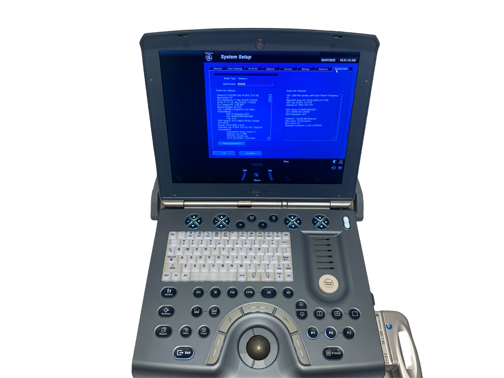 
                  
                    GE VOLUSON E PORTABLE ULTRASOUND MACHINE WITH 1 PROBE (AB2-7-RS)
                  
                