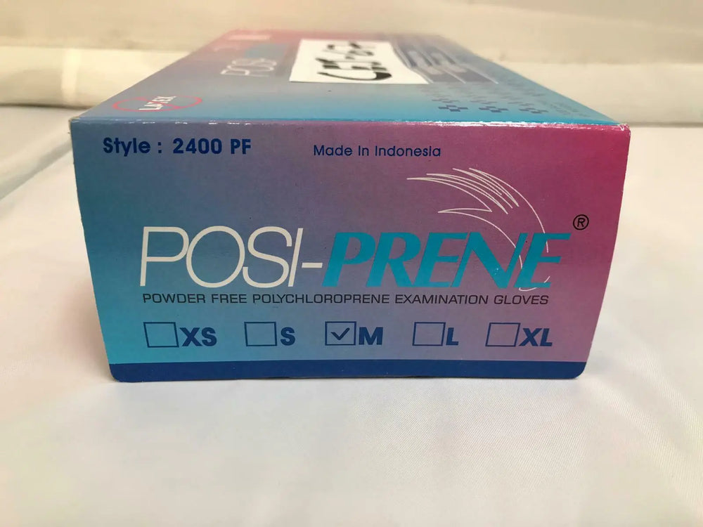 Lot of 2 Posi-Prene 2400 PF Textured Examination Gloves Med, Box of 100 | CEJ-67