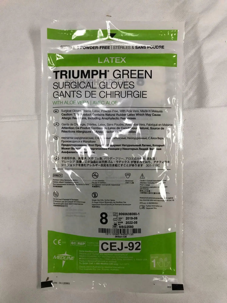 
                  
                    3 Count - Medline MSG2280 Triumph Surgical Gloves Size 8 | CEJ-92
                  
                