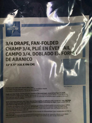 
                  
                    Medline DYNJP2414 3/4 Drape, Fan-Folded 53" x 77", Lot of 5 | CEJ-52
                  
                