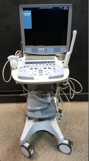 
                  
                    ZONARE Z ONE ULTRASOUND MACHINE WITH 4 PROBES - C6-2, E9-4, C8-33D, C9-3
                  
                